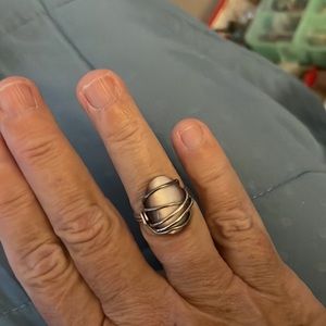 925 Silver Wire Moonstone Ring